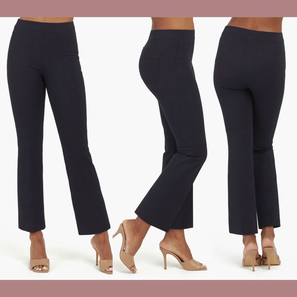 NWT $128 Spanx [‎ LT Large-Tall ] Polished Kick Flare Pants in Navy Blue #G1243